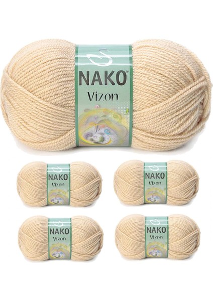 Litaetrend 5 Adet Vizon Premium Akrilik El Örgü Ipi Yünü Renk NO:219 Deve Tüyü