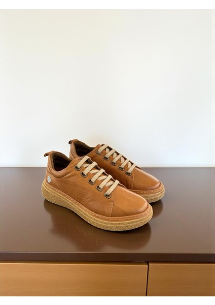 D25KA-120 Taba Hakiki Deri Tam Ortopedik Kadın Casual Günlük Ayakkabı