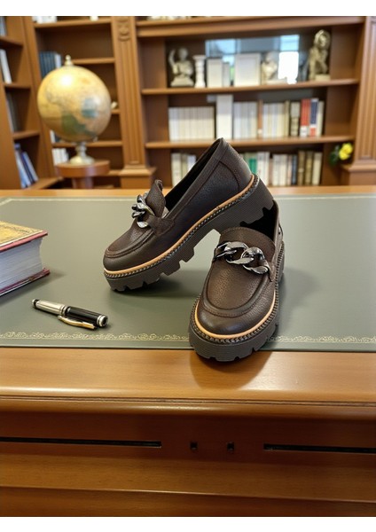 D25KA-3230 Kahve Hakiki Deri Tam Ortopedik Kadın Casual Günlük Ayakkabı modelleri