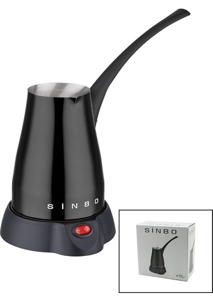 Siyah Elektirkli Cezve Türk Kahve Makinesi 5 Fincan - 400ML Hazne Paslanmaz Çelik 360 Derece Dönebilme SCM-2960 (4915)