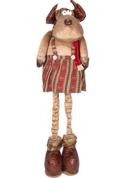 Yılbaşı Süsü, Geyik Kadın, Kahverengi - Etekli, Uzayan Ayaklı, 36X80- modelleri