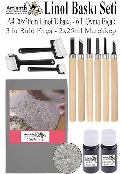 Baskı Seti 1 Paket A4 20 x 30 Linolyum Tabaka Gri Linol Oyma Seti 6 Bıçaklı Rulo Fırça Mürekkep Linol Baskı Seti fiyatları