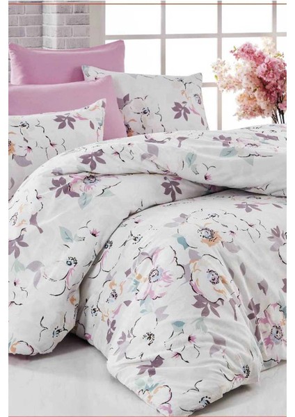 Çift Kişilik Nevresim Takımı Pamuklu Lavanta Baharı