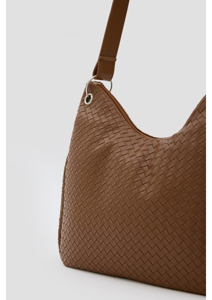 Valerie Örgülü Omuz Çantası Taba