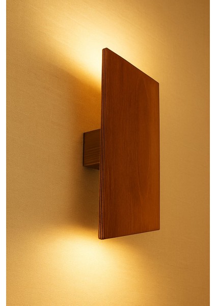 Yansıtma Tasarımlı Çift Yönlü Ahşap Salon Hol Cafe Otel Duvar Aplik Avize