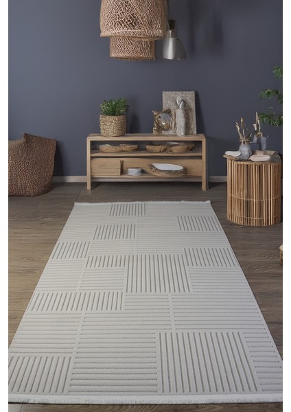 Ekru Beyaz Sisal Bukle Dokuma Hasır Makine Halısı Saçaklı Kaymaz Oturma Salon Mutfak Çocuk Oda fırsatları