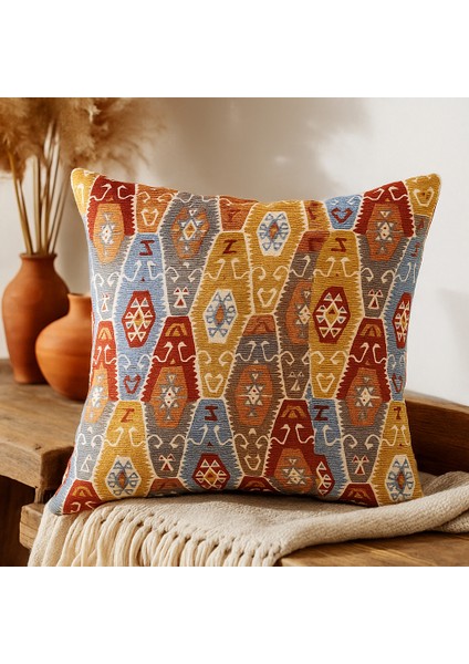 Etnik Desenli Kilim Dokulu Kırlent Kılıfı – Bohem Stil, Renkli fiyatları