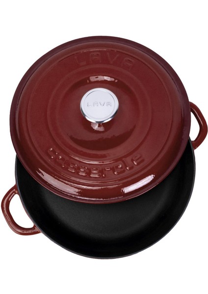 Döküm Yuvarlak Çok Amaçlı Yayvan Tencere New Heritage Serisi ÇAP(Ø)28CM.-BORDO modelleri