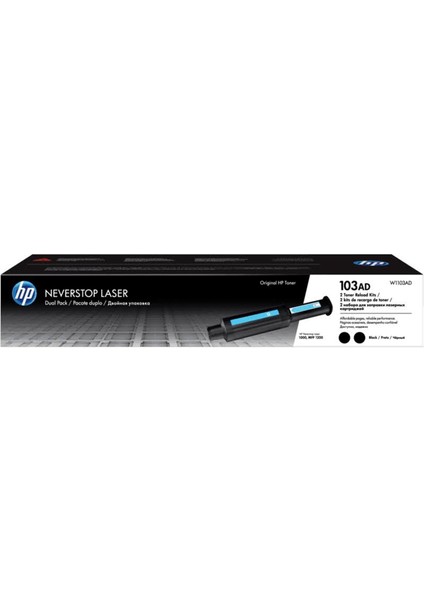 103AD Black Siyah 2.500 Sayfa x 2 Çiftli Neverstop Toner W1103AD