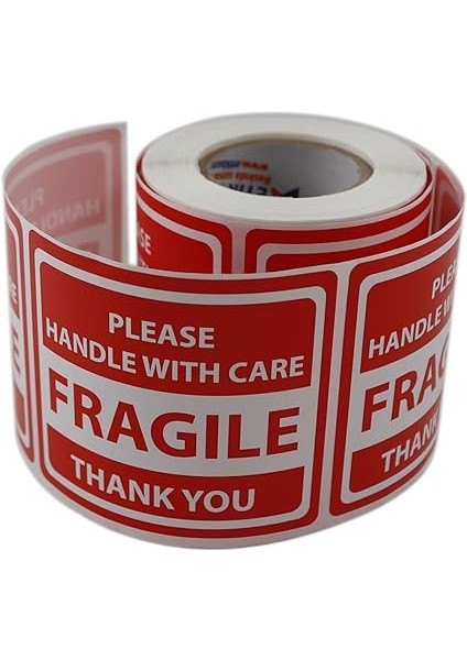 Etiketler , Hazır Al Hızlı Al Fragile Roll Label 70MM x 80MM 250 Pcs "please Handle With Care Thank You" Coated Stickers fırsatları