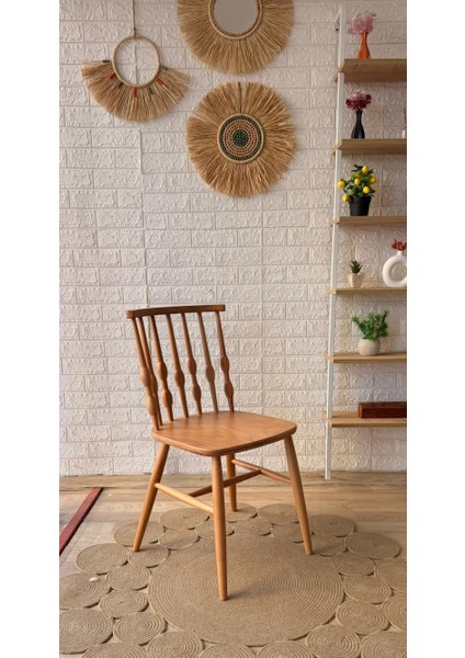 Concept Boncuk Sandalye Naturel Ahşap Sandalye