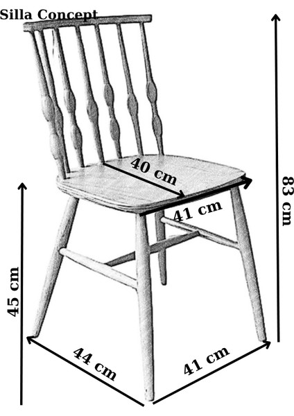 Concept Boncuk Sandalye Naturel Ahşap Sandalye