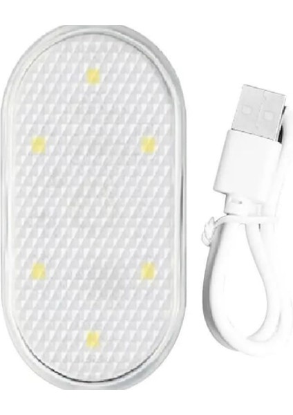 Dokunmatik Sensörlü Mini 6 LED Lamba USB Şarj Edilebilir Ayak Altı Mıknatıslı Torpido Lambası fiyatları