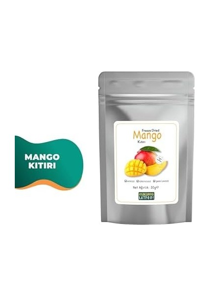 Mango Kuru Meyve Cipsi Dondurularak Kurutulmuş Freeze Dried Meyve Kıtırı (20 G)
