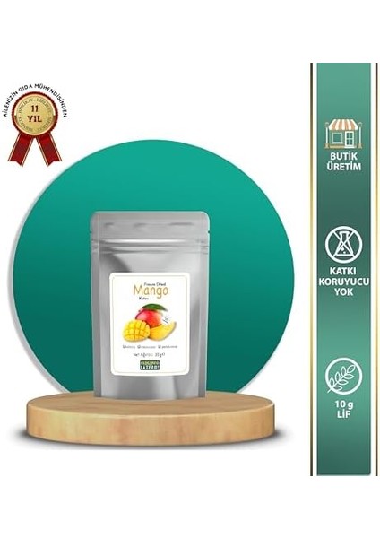 Mango Kuru Meyve Cipsi Dondurularak Kurutulmuş Freeze Dried Meyve Kıtırı (20 G) fiyatları