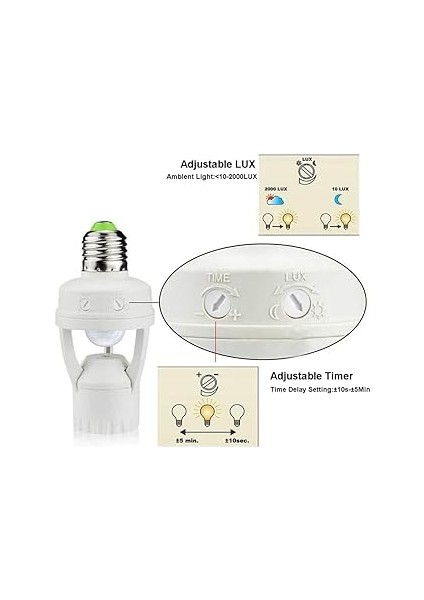 Pır Hareket Sensörlü 2 Parça E27 Lamba Tutucu Adaptörü Insan Varlığı Dedektörü AC100-240V fiyatları