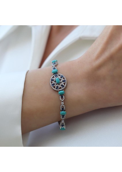 Aria Stone Serisi Elips Gümüş Bileklik