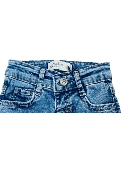 Jack Lions Erkek Çocuk Mavi Skinny Denim Kot Pantolon – Kemerli, Düğmeli, 5 Cepli fırsatları