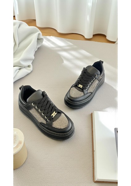 55312 Siyah Tam Ortopedik Sneaker Günlük Kadın Spor Ayakkabı modelleri