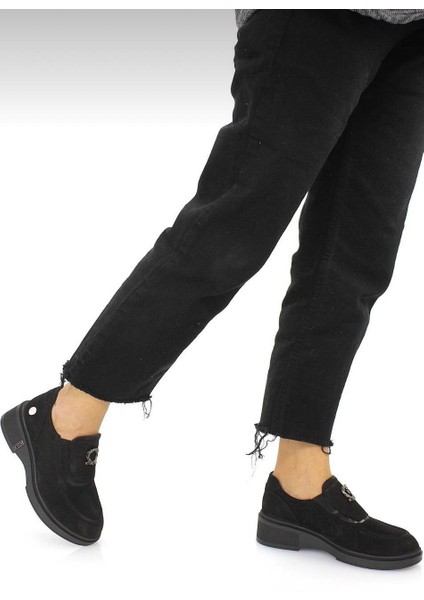 D25KA-7105 Siyah Hakiki Deri Tam Ortopedik Kadın Casual Günlük Ayakkabı fiyatları