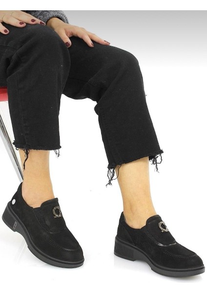 D25KA-7105 Siyah Hakiki Deri Tam Ortopedik Kadın Casual Günlük Ayakkabı modelleri
