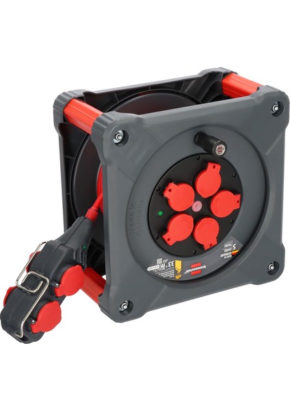 Professional Serisi 4 Soketli IP44 Lisanslı 33+5 Metre Isınma Şalterli Makaralı Kablo H07BQ-F3G2.5