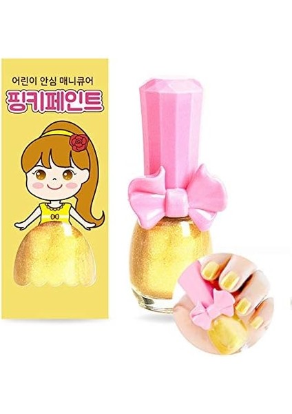 Pinky Cosmetic I'm Pinky Kids Nail Paint Shiny Gold Çocuklar Için Soyulabilir Oje