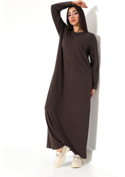Kadın Yün Viskon Uzun Büyük Beden Elbise