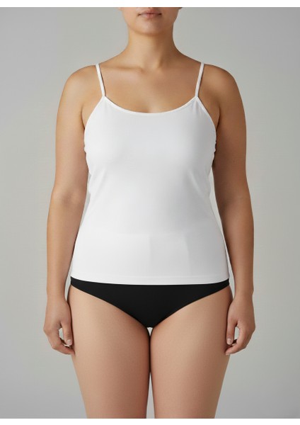 Kadın Ribana Mat Biyeli Ip Askılı Pamuklu Atlet 3'lü Paket Normal ve Battal Büyük Beden - Berrak modelleri