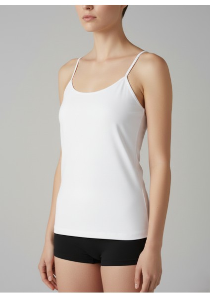 Kadın Ribana Mat Biyeli Ip Askılı Pamuklu Atlet 3'lü Paket Normal ve Battal Büyük Beden - Berrak fırsatları