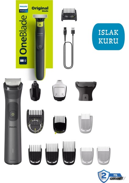 erkek Bakım Seti Yüz,saç,vücut Islak Kullanım+Elektrikli Tıras Makinesi Sakal & Vücut - Islak & Kuru Kullanim+Taşıma Çantası