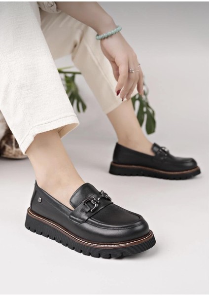 D25KA-3240 Siyah Hakiki Deri Tam Ortopedik Kadın Casual Günlük Ayakkabı fiyatları