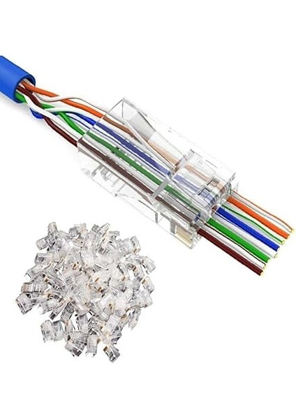 Yeni Nesil Delikli Cat6/cat5 RJ45 Jack Konnektör Utp 100 Adet 4381