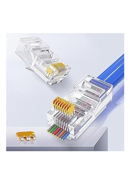 Yeni Nesil Delikli Cat6/cat5 RJ45 Jack Konnektör Utp 100 Adet 4381 indirimleri