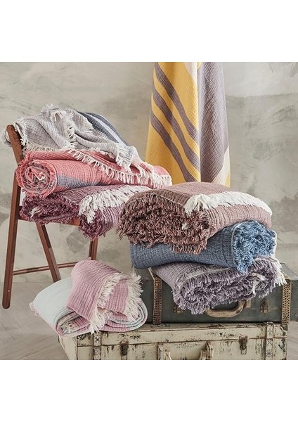 | Tissou | Çift KIŞILIK%100 Pamuklu Muslin Pike Yatak Örtüsü Kahve fırsatları