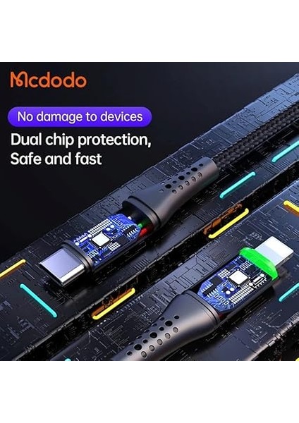 CA-7360 Type-C To Lightining 36W Data Şarj Kablosu 1.2m Siyah modelleri