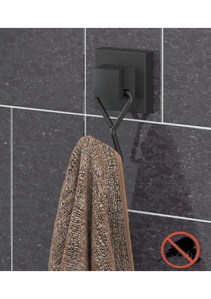 Easyfix Yapışkanlı Banyo Havlu Askısı Siyah Tek Kancalı
