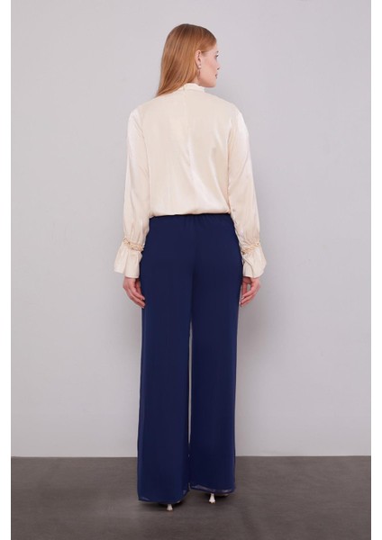 Lacivert Bol Paça Şifon Pantolon fırsatları