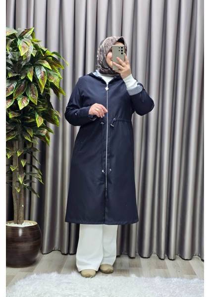 Kadın Tesettür Giyim Büyük Beden Fransız Boy Mevsimlik Trençkot fırsatları