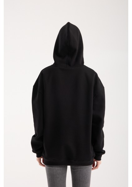 Kadın Kabartma Baskılı Oversize Sweatshirt
