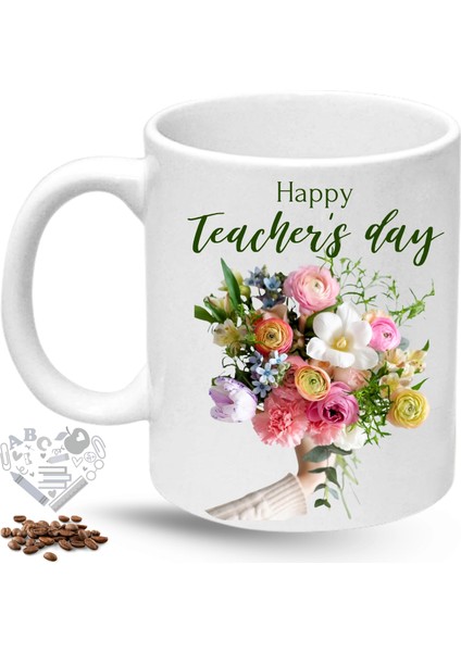 Öğretmenler Günü Hediyesi Gül Buketi Baskılı Porselen Kupa Bardak fiyatları