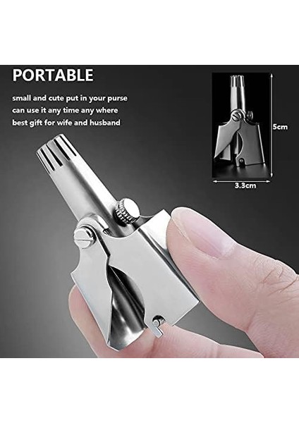 Aputue Burun Kılı Düzeltici, Alerjik Reaksiyona Neden Olmayan, Manuel, Pil Gerektirmeyen, Su Geçirmez, Ağrısız Burun Kılı Makinesi, Erkek ve Kadınlar Için On Iki Çift Kenarlı Bıçak Içerir