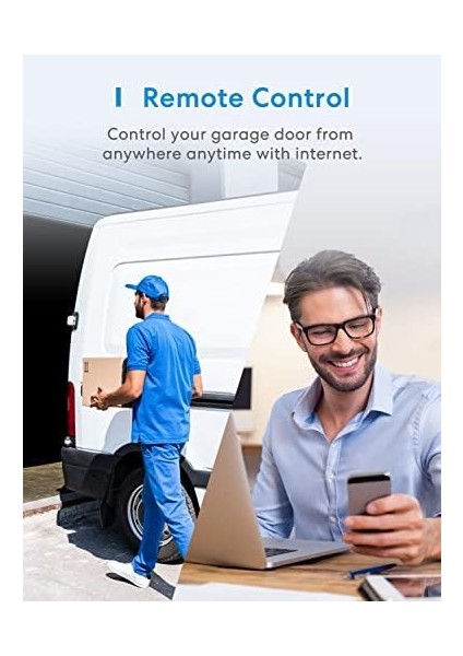 Akıllı Garaj Kapısı Açacağı ile Çalışır, Harici ve 3 Tek Kapıya Kadar, Uygulama Kontrolü, Siri ve ile Uyumlu, Assistant 2,4 Ghz modelleri