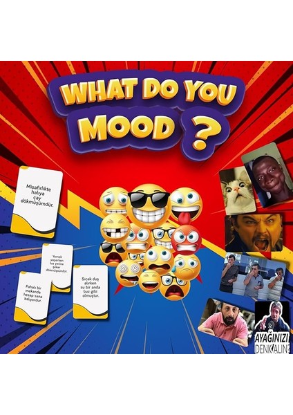 What Do You Mood Moodun Ne - Eğlenceli Grup Arkadaş Aile Kutu Oyunu - Hangisi Mod Moodun Do You Meme - Durum Kartı Oyunu