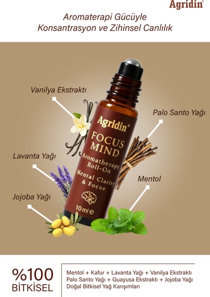 Focus Mind Roll-On 10 ml – 100% Doğal Aromaterapi ile Zihin Açıklığı ve Odaklanma Desteği indirimleri