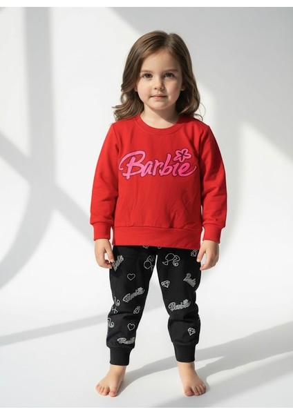Barbie Baskılı Kız Çocuk Alt Üst Takım