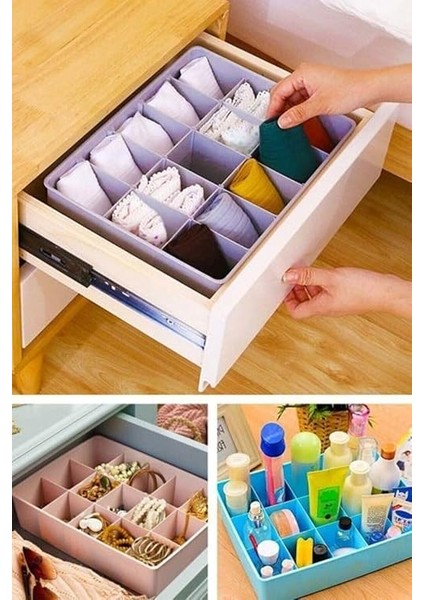 Dolap Içi 15 Bölmeli Çekmece Düzenleyici Plastik Hobi Kutusu Takı Makyaj Saklama Kabı Organizer (Beyaz, 2 Adet) modelleri
