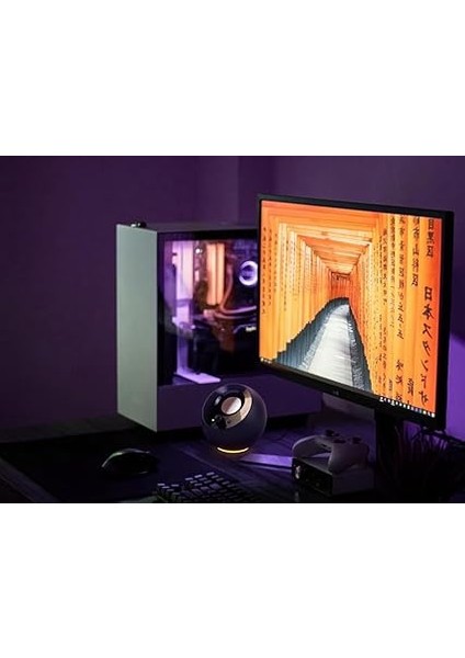 Rgb Aydınlatmalı Pebble Se Minimalist 2.0 Usb-C ile Çalışan Pc Hoparlörleri, 3,5 mm Aux Girişi, Bilgisayarlar ve Dizüstü Bilgisayarlar Için 4,4 W'a Kadar Rms Gücü (Siyah) fiyatları