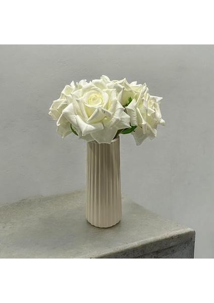 Work Seramik Vazo Modern Ev Dekorasyonu, Dekoratif Çiçek Vazosu, Masa Dekorasyonu (Bej) modelleri