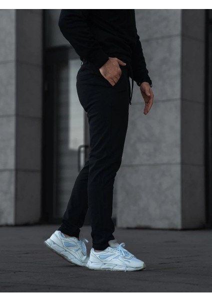 Erkek Diagonel Mikro Dokulu Cepli Pantolon - Siyah indirimleri